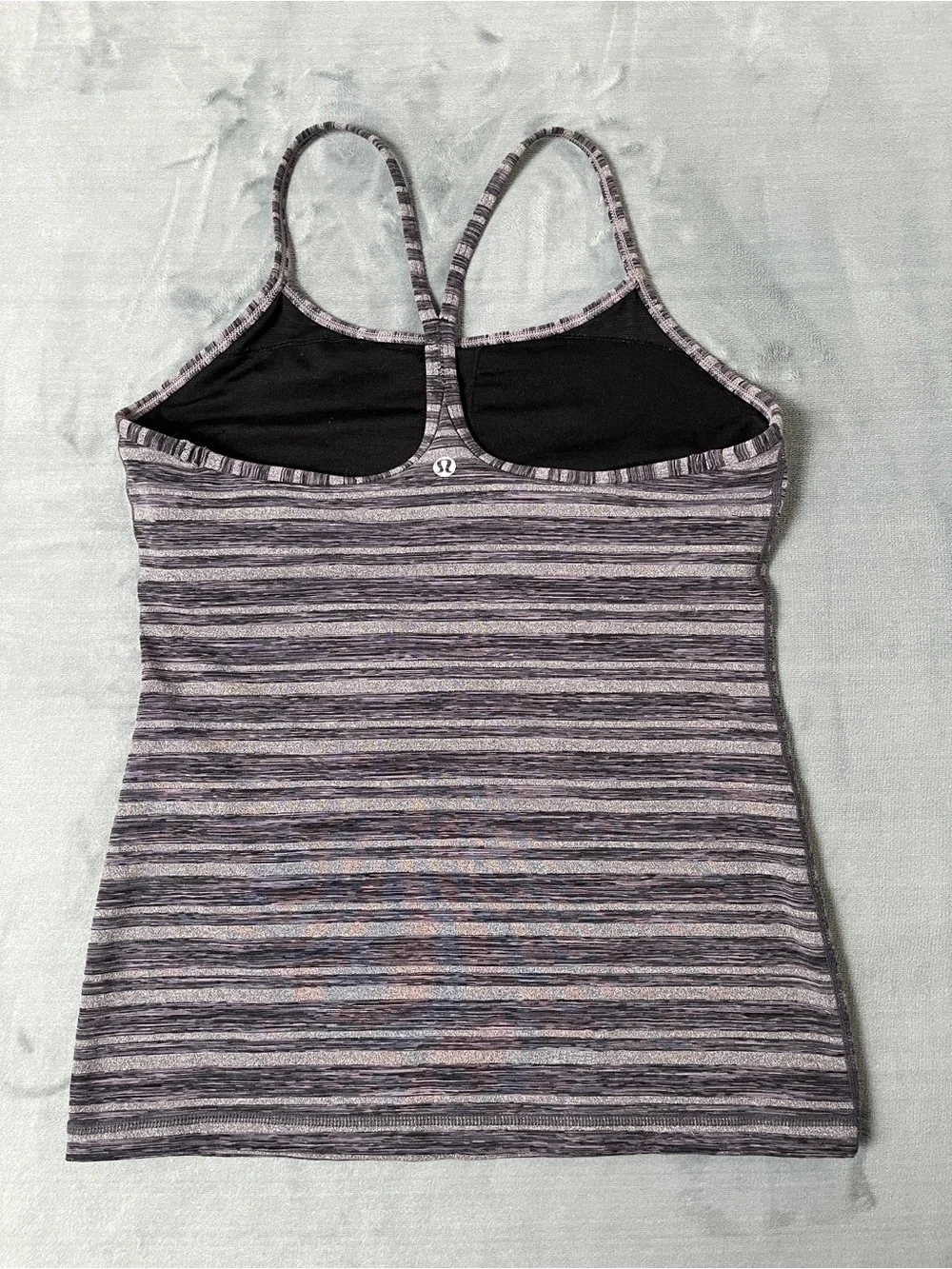 Lululemon Power Y Tank Women’s Size 8 Gray Striped